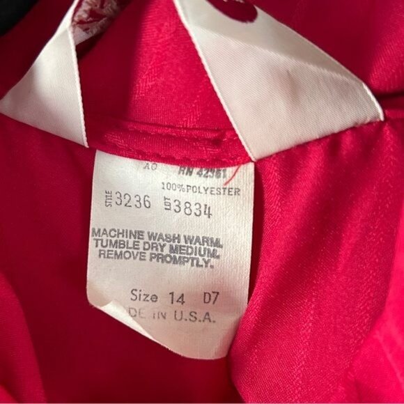 Ashley Hall Vintage Red Blouse Sz 14 - Picture 8 of 16
